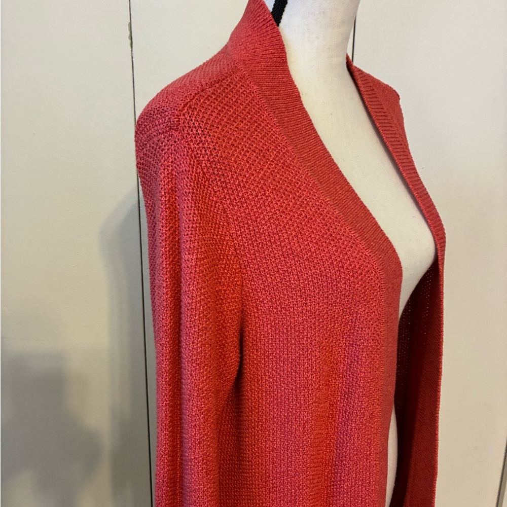Appleseed's Vibrant Rusty Red Long Cardigan Sweater - Picture 6 of 8
